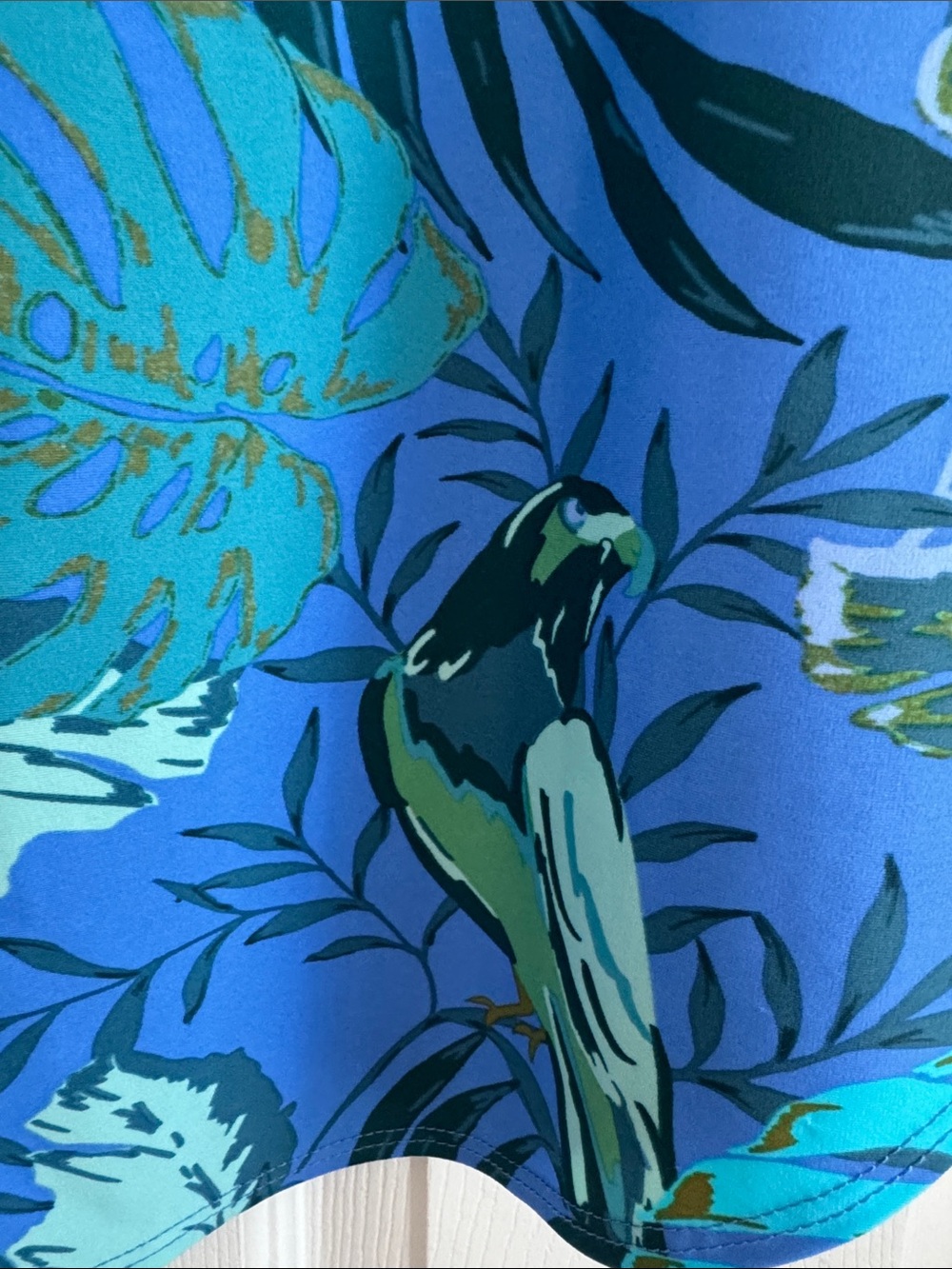 Jude Connally Teal and Blue Tropical Sleeveless Blouse - Picture 4 of 9